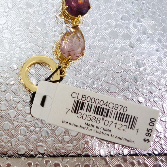 Carolee Bracelet Purple & Gold Teardrop Crystals NWT 17682 Orig $95 Perfect - Picture 4 of 5